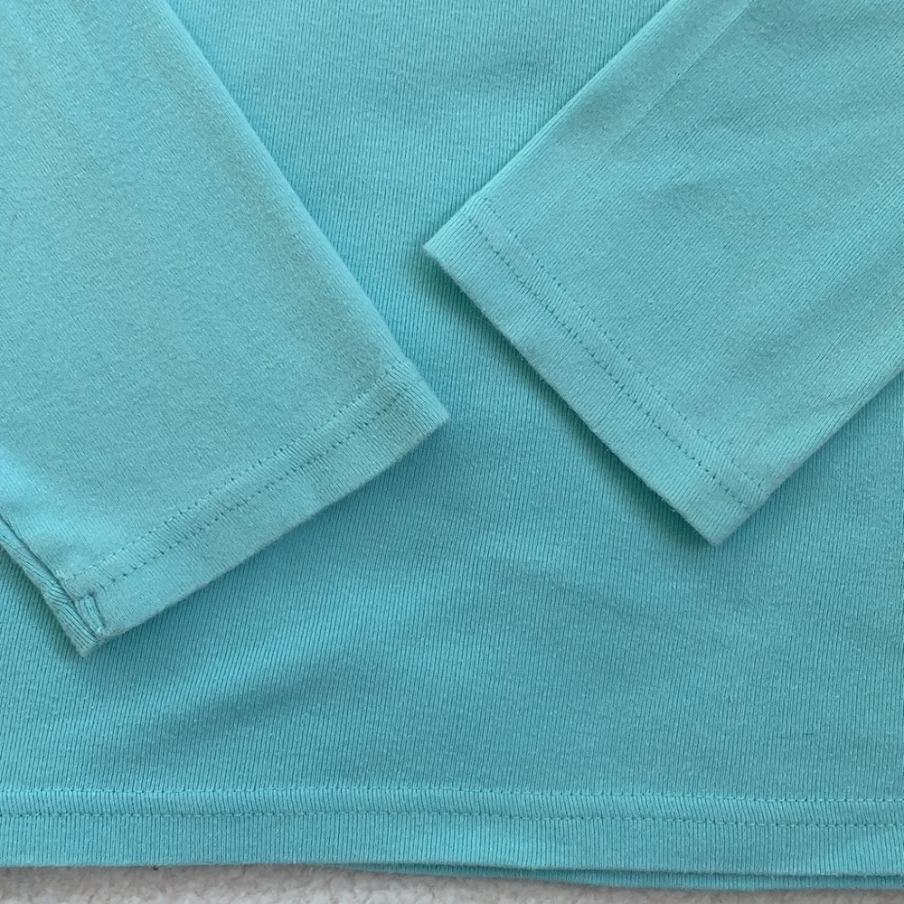 Gymboree Basic Mint Green/Blue Top Ruffle Neck 12